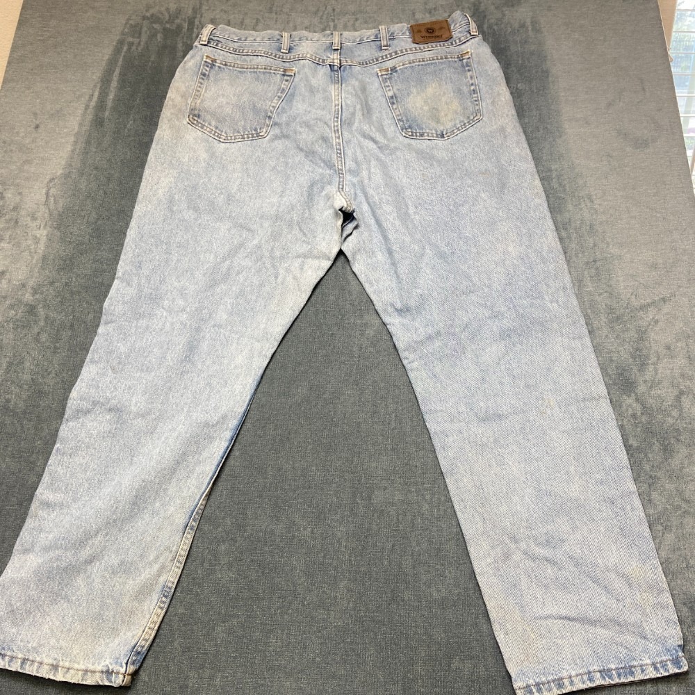 Wrangler Five Star Premium Jeans Mens 42x32 Blue Streetwear Comfort Relaxed Fit